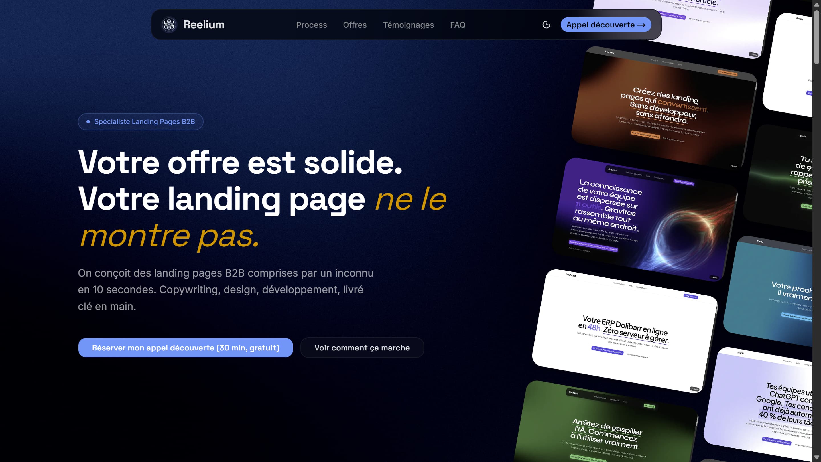 Reelium | Landing page de mon agence
